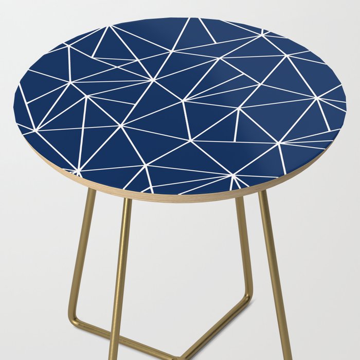 Triangle Geometric Art,  Navy Blue, Pieces Art Side Table Gallery Image 2
