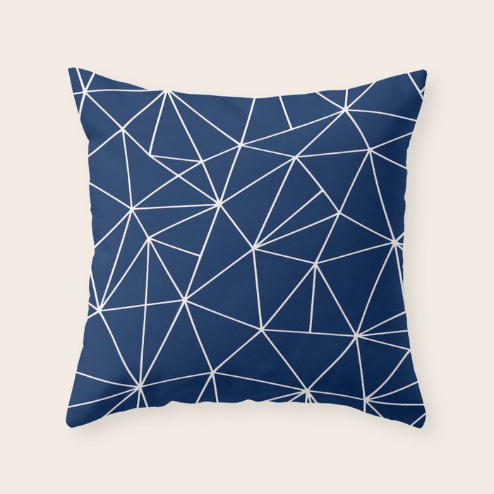 Triangle Geometric Art,  Navy Blue, Pieces Art Throw Pillow Gallery Image 6