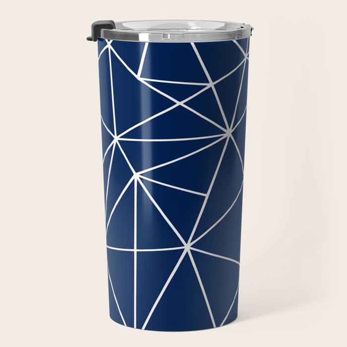 Triangle Geometric Art,  Navy Blue, Pieces Art Travel Mug Gallery Image 3
