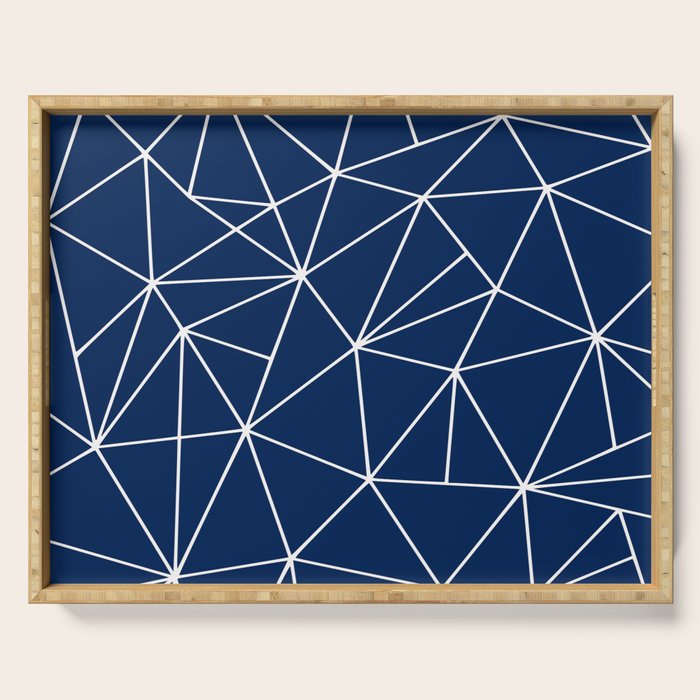 Triangle Geometric Art,  Navy Blue, Pieces Art Serving Tray Gallery Image 1