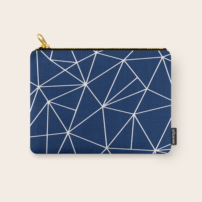 Triangle Geometric Art,  Navy Blue, Pieces Art Carry All Pouch Gallery Image 1