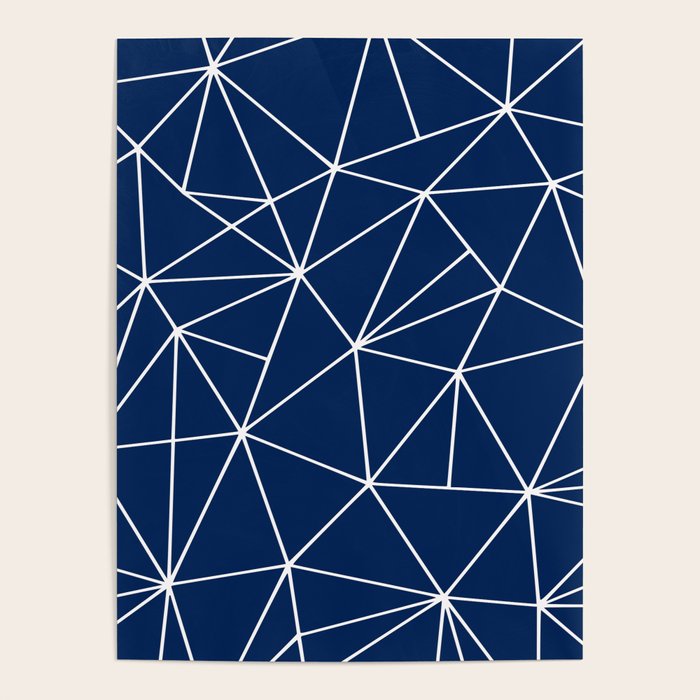 Triangle Geometric Art,  Navy Blue, Pieces Art Poster Gallery Image 4