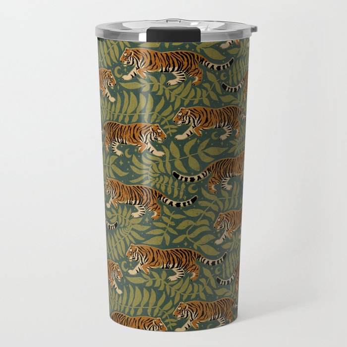 Tigers - forest and fern Travel Mug Gallery Image 1