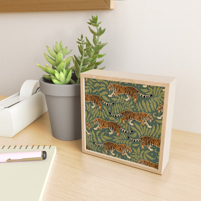 Tigers - forest and fern Mini Art Print Gallery Image 2