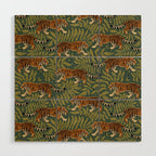 Tigers - forest and fern Wood Wall Art Gallery Image 1