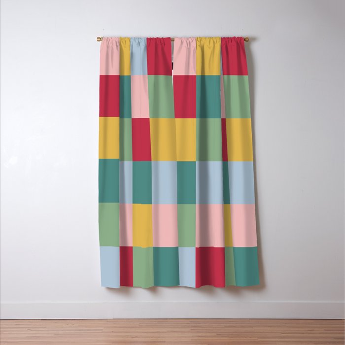 Bold Colorful Checks Pattern - Large XXII Window Curtain Gallery Image 3