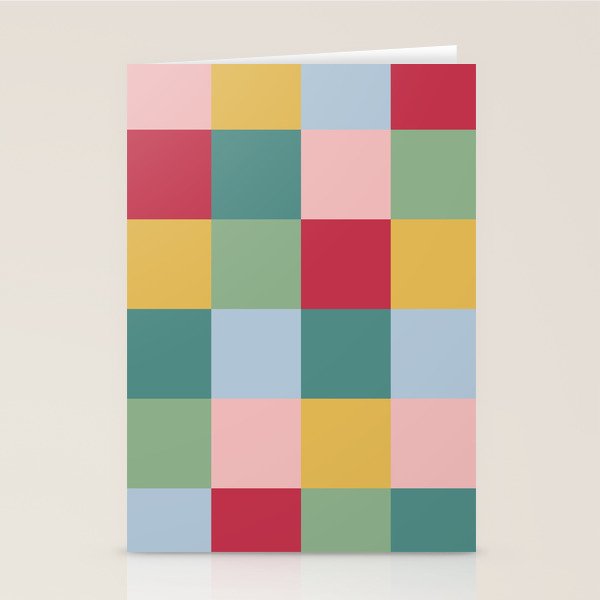 Bold Colorful Checks Pattern - Large XXII Stationery Card Gallery Image 2