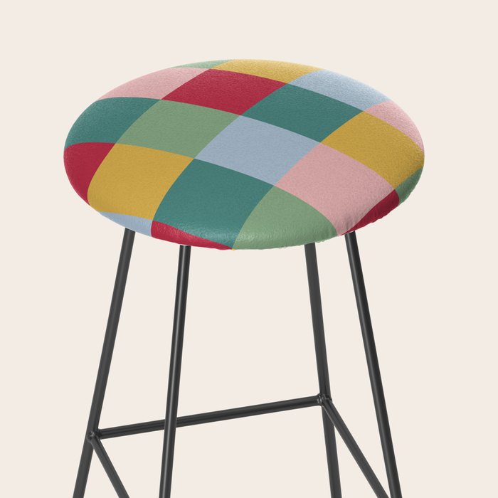 Bold Colorful Checks Pattern - Large XXII Stool Gallery Image 2