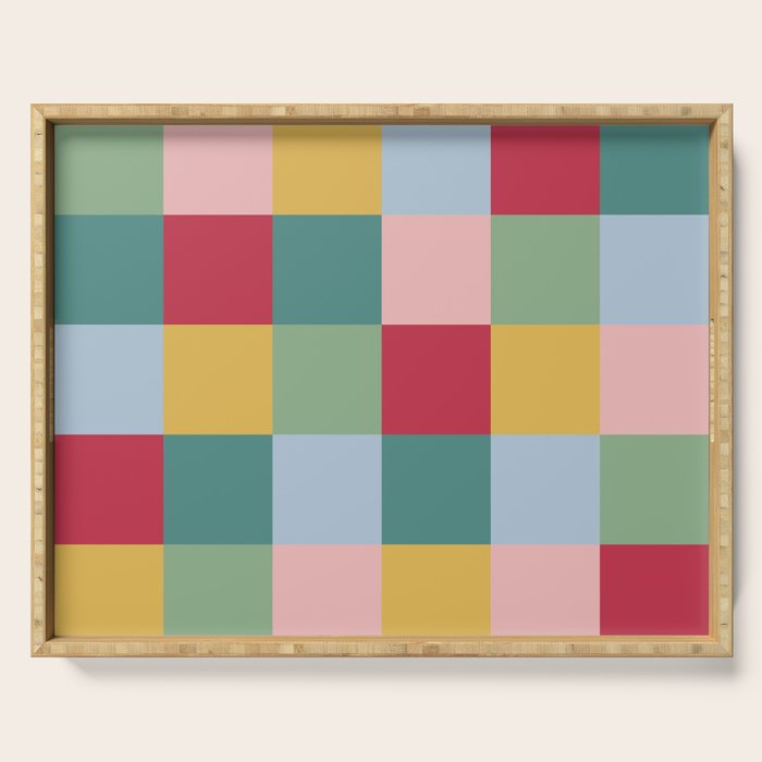 Bold Colorful Checks Pattern - Large XXII Serving Tray Gallery Image 1