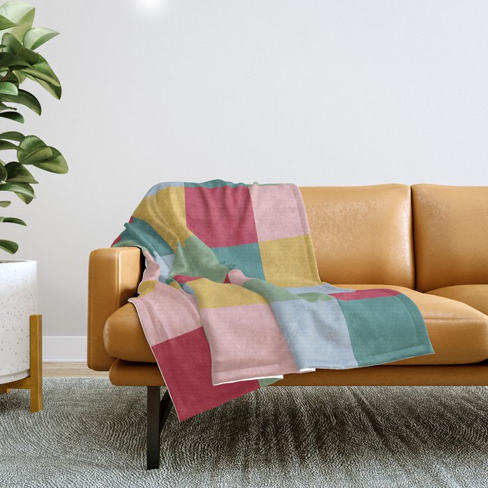 Bold Colorful Checks Pattern - Large XXII Throw Blanket Gallery Image 1