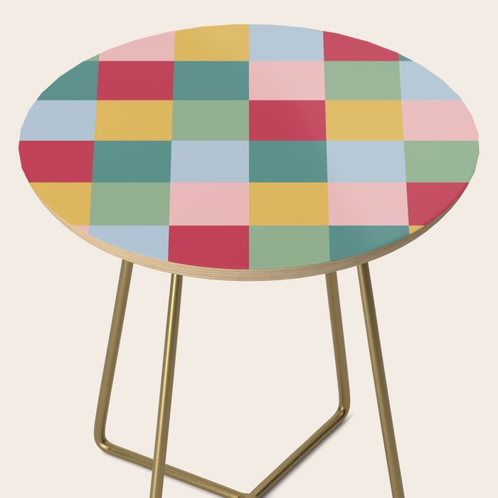 Bold Colorful Checks Pattern - Large XXII Side Table Gallery Image 2