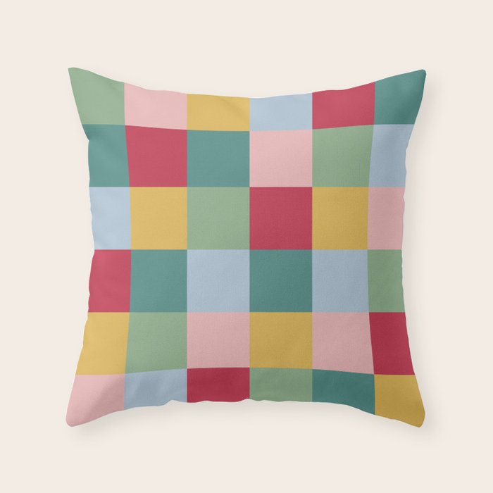 Bold Colorful Checks Pattern - Large XXII Throw Pillow Gallery Image 6