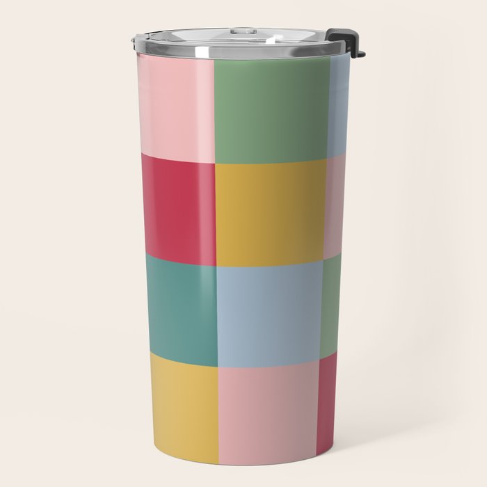 Bold Colorful Checks Pattern - Large XXII Travel Mug Gallery Image 2