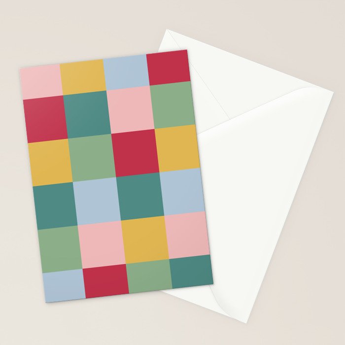 Bold Colorful Checks Pattern - Large XXII Stationery Card Gallery Image 2
