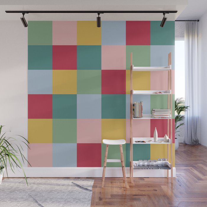 Bold Colorful Checks Pattern - Large XXII Wall Mural Gallery Image 1
