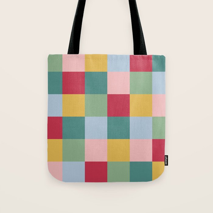 Bold Colorful Checks Pattern - Large XXII Tote Bag Gallery Image 1