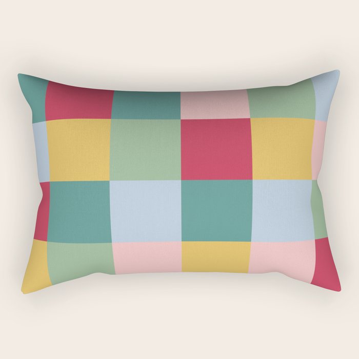 Bold Colorful Checks Pattern - Large XXII Rectangular Pillow Gallery Image 1