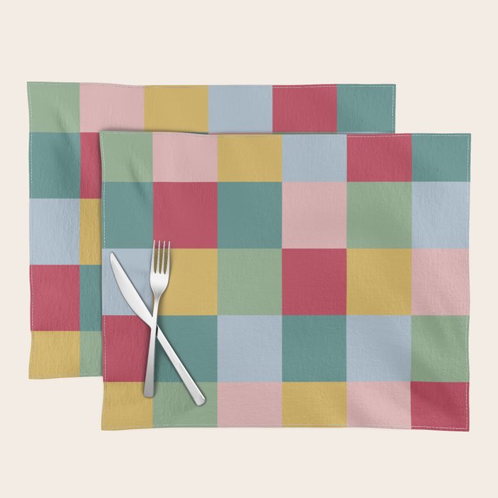Bold Colorful Checks Pattern - Large XXII Placemat Gallery Image 1