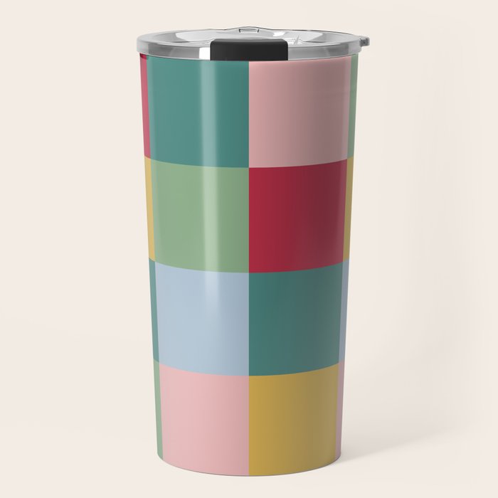 Bold Colorful Checks Pattern - Large XXII Travel Mug Gallery Image 1