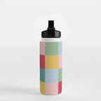 Bold Colorful Checks Pattern - Large XXII Water Bottle Gallery Image 2