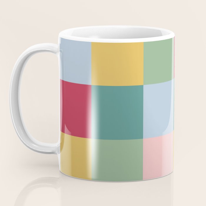 Bold Colorful Checks Pattern - Large XXII Coffee Mug Gallery Image 3