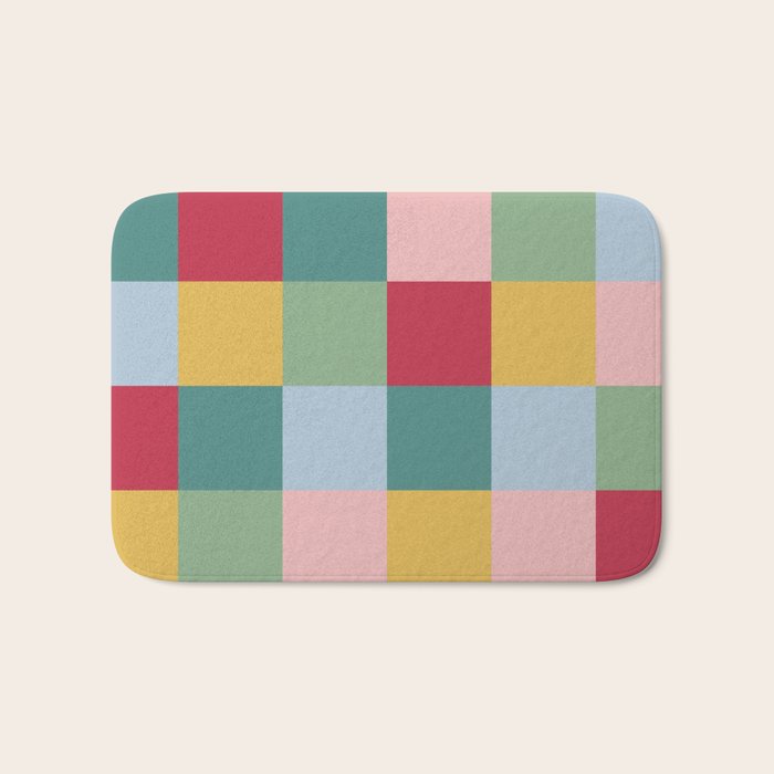 Bold Colorful Checks Pattern - Large XXII Bath Mat Gallery Image 1