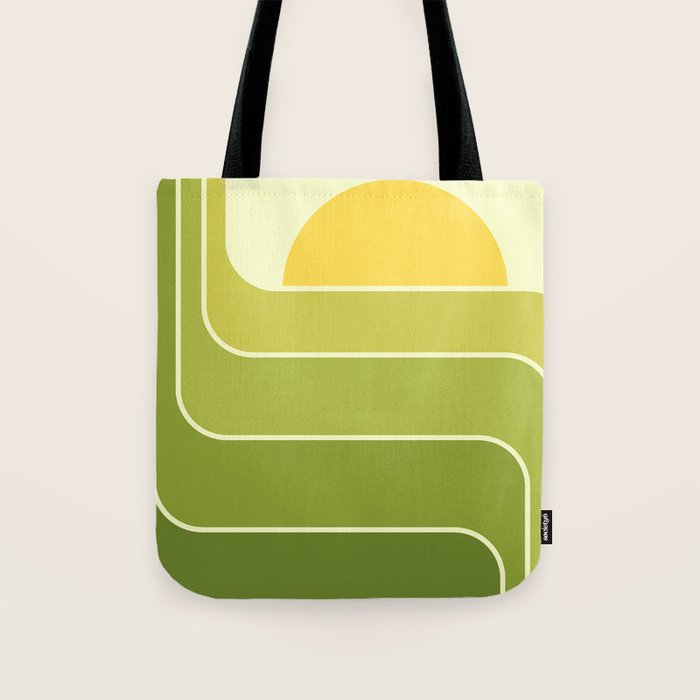 Retro Geometric Sun Set Design 432 Tote Bag Gallery Image 1