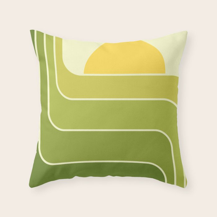 Retro Geometric Sun Set Design 432 Throw Pillow Gallery Image 6