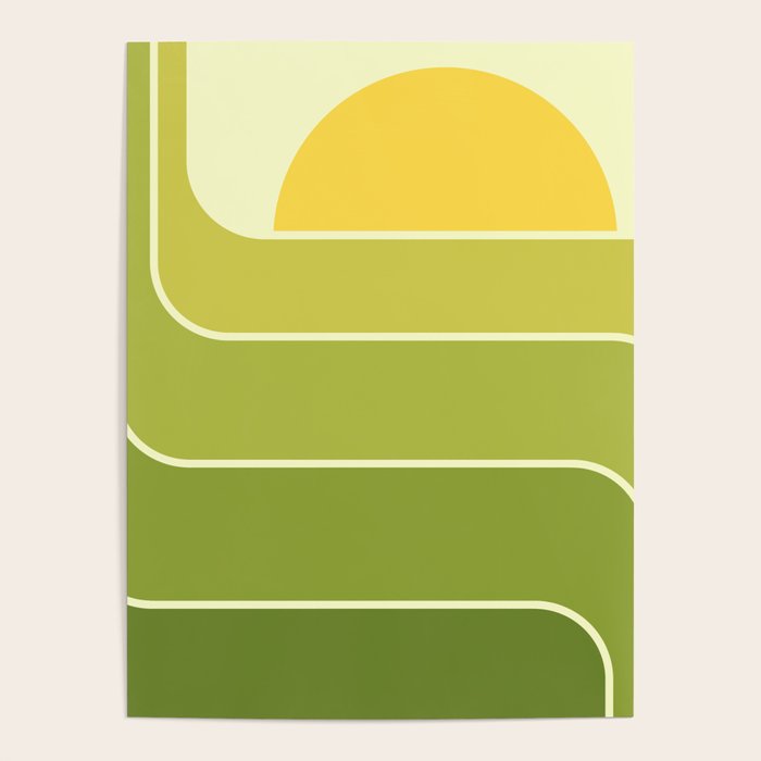 Retro Geometric Sun Set Design 432 Poster Gallery Image 4