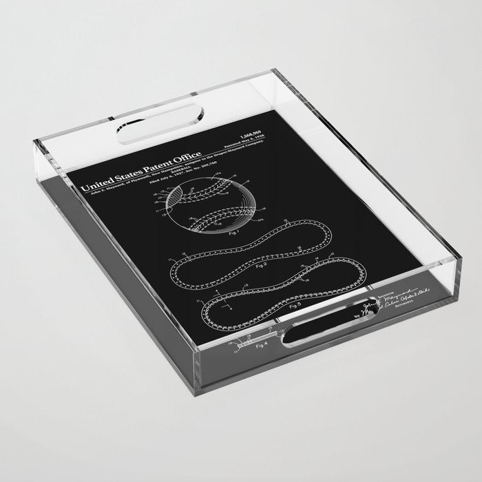 Baseball Patent - Black Acrylic Tray Gallery Image 1