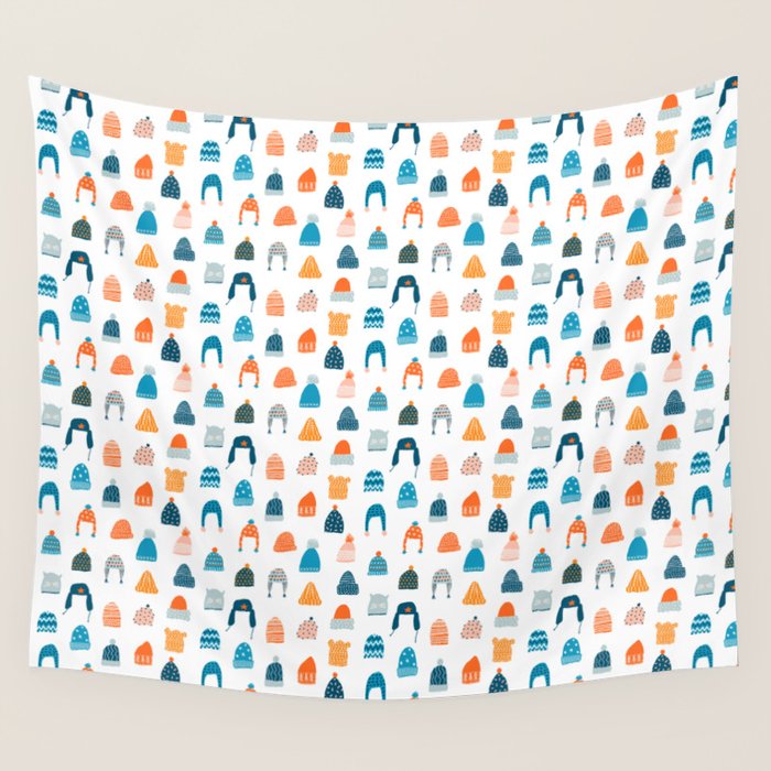 Winter hats Wall Tapestry Gallery Image 1
