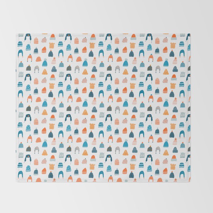 Winter hats Throw Blanket Gallery Image 2