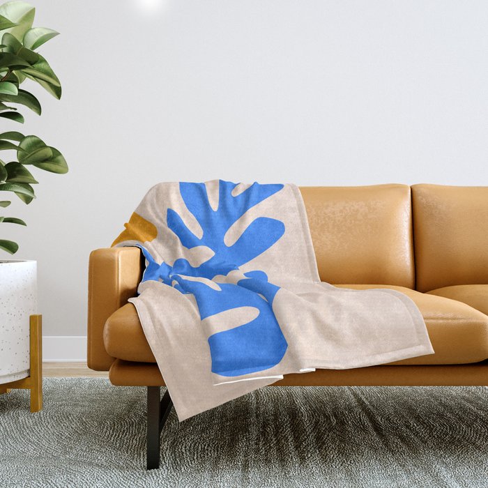 Henri Matisse - Leaves - Blue Throw Blanket Gallery Image 1