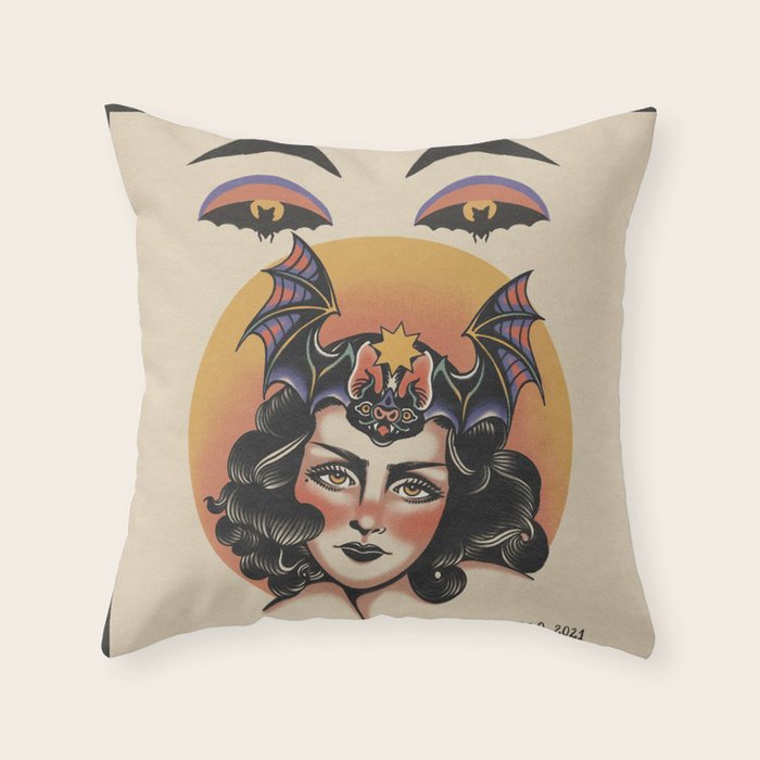 Bat Bite Betty Throw Pillow Gallery Image 6