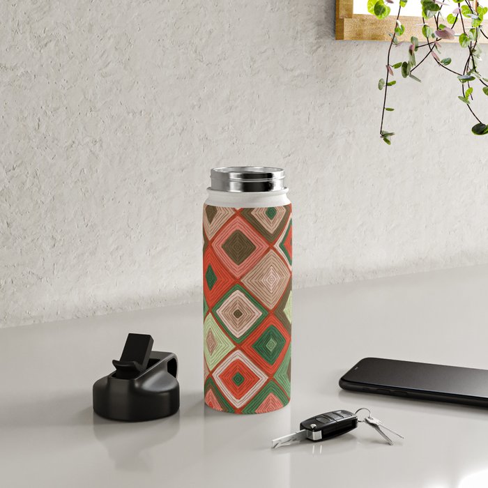 Hand-drawn Quilt #5 Water Bottle Gallery Image 4