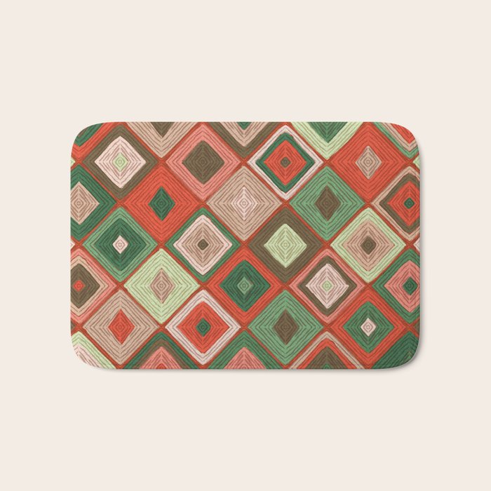Hand-drawn Quilt #5 Bath Mat Gallery Image 1