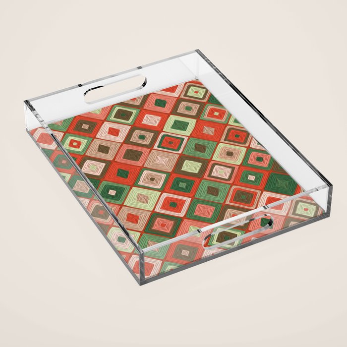Hand-drawn Quilt #5 Acrylic Tray Gallery Image 1