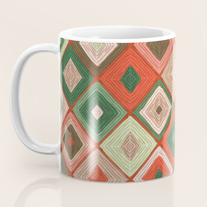 Hand-drawn Quilt #5 Coffee Mug Gallery Image 3