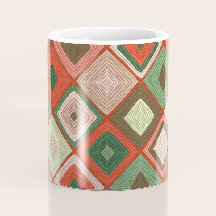 Hand-drawn Quilt #5 Coffee Mug Gallery Image 4