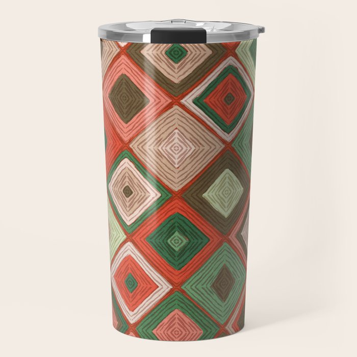 Hand-drawn Quilt #5 Travel Mug Gallery Image 1