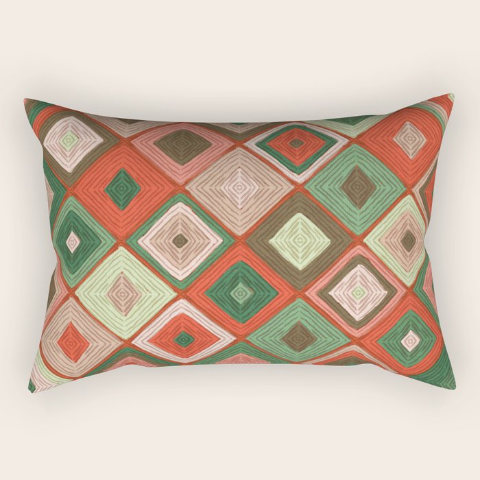 Hand-drawn Quilt #5 Rectangular Pillow Gallery Image 2