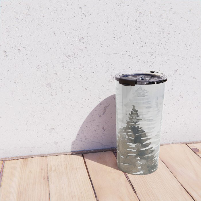 Watercolor Pine Trees 3 Travel Mug Gallery Image 4