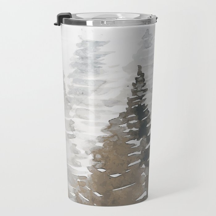 Watercolor Pine Trees 3 Travel Mug Gallery Image 3