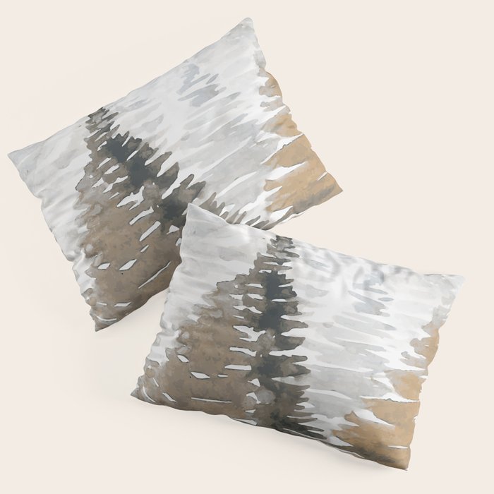 Watercolor Pine Trees 3 Pillow Sham Gallery Image 1