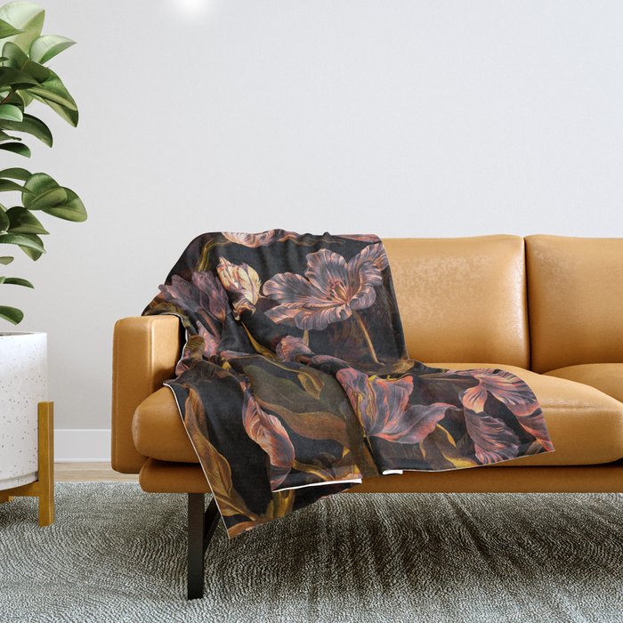 Magic Tulips Pattern II Throw Blanket Gallery Image 1