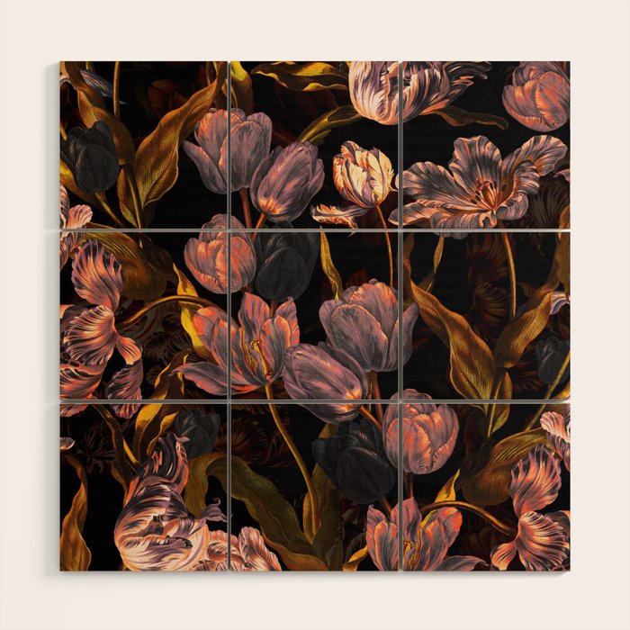Magic Tulips Pattern II Wood Wall Art Gallery Image 1