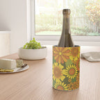 Orange, Brown, Yellow and Green Retro Daisy Pattern Wine Chiller Gallery Image 4