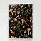 Vintage Mushroom Fungi Night Forest Botanical Garden Stationery Card Gallery Image 2