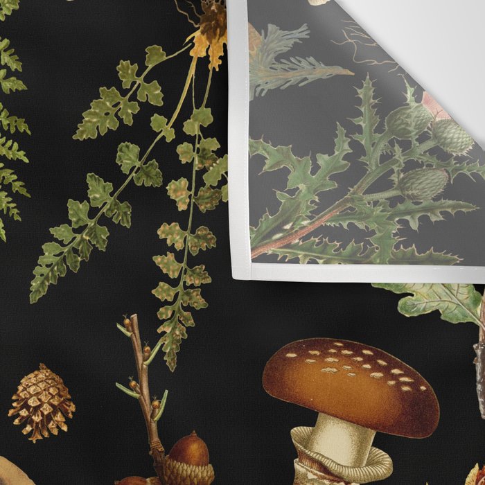 Vintage Mushroom Fungi Night Forest Botanical Garden Wall Tapestry Gallery Image 3