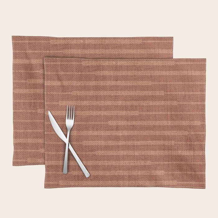 Burnt Orange, Boho Minimalist Stripes Placemat Gallery Image 1